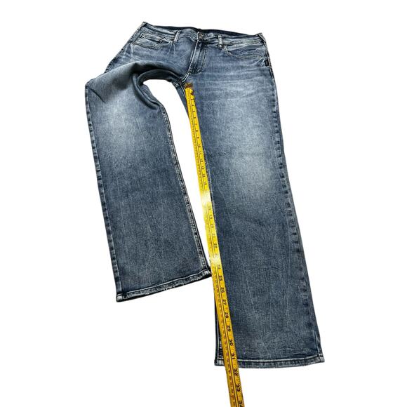 Silver Allan Slim Fit Straight Leg Jeans Mens 36 x 32 Blue Medium Wash Denim Y2K - Picture 7 of 16